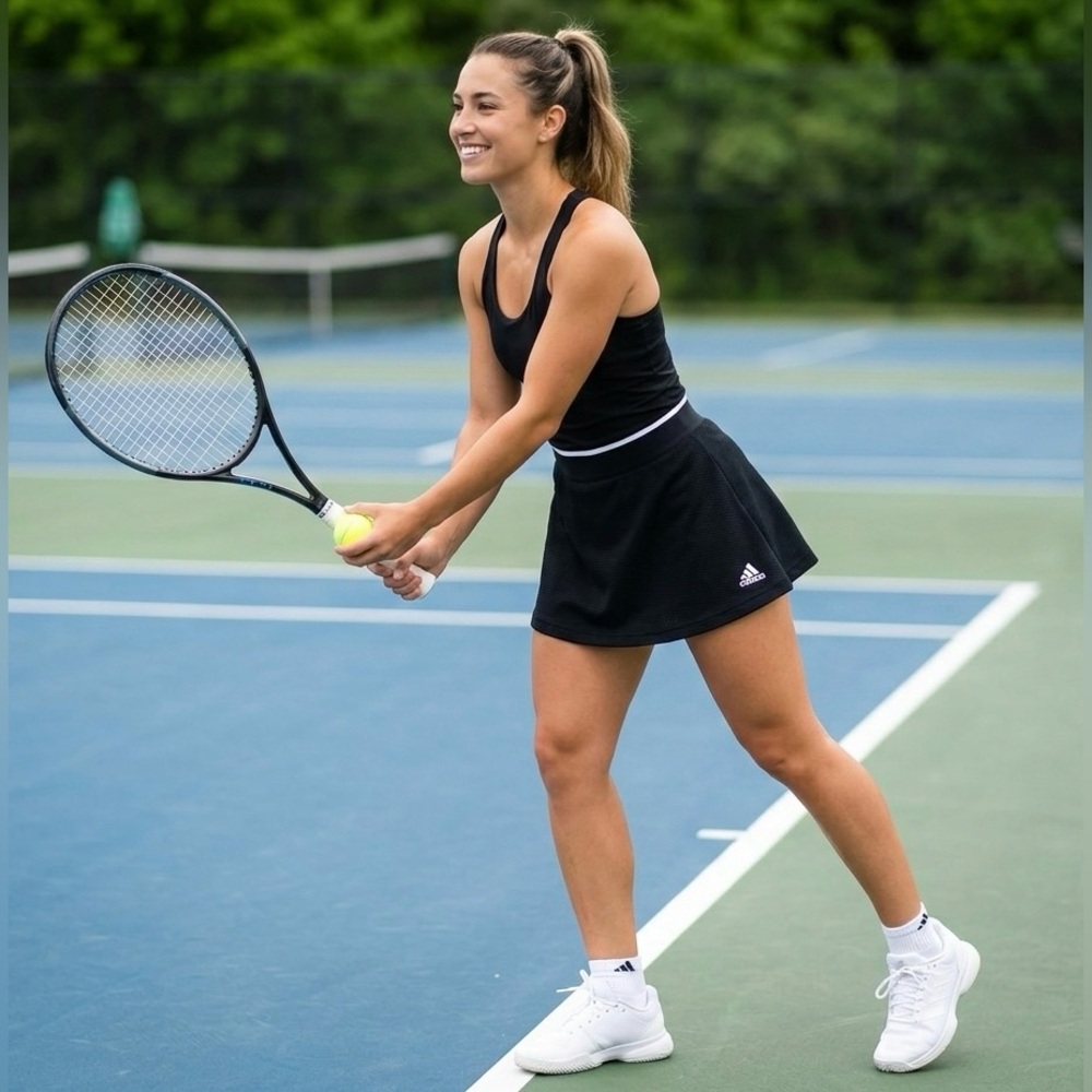 Adidas Aeroready Black and White Activewear Pull On Golf Tennis Hiking Skort